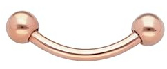 OTHER Piercing Augenbrauen Banane Titan Curved Barbell Piercing Lippenpiercing Augenbrauenpiercing Damen Herren Labret Septum Ring Helix Rook Ohr Schmuck Piercings Rose Gold 1,2x8x2,5mm