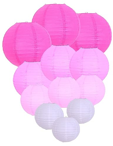 Angoily 12 Piezas Linternas del Año Chino Lámparas De Papel Chino Linterna Japonesa Lámpara De Papel Japonesa Faroles Colgantes Decorativos Luz del Año Chino Pliegue Porcelana