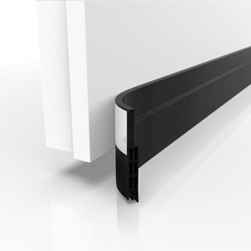 Zugluftstopper für Türen 100cm Schwarz - Türdichtung Selbstklebend extra stark - Tür Zugluftstopper für maximale Isolierung - Luftzugstopper für Türen - Tür Zugluftstopper für Türen