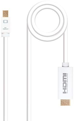 Monkey Ladder Cable adaptador Mini DP a HDMI, 2.0 m, compatible con dispositivos de video, permite conectar pantallas y proyectores.