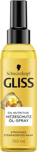Gliss Oil Nutritive Hitzeschutz Öl-Spray (150 ml), bis 230°C | Styling Spray für glänzendes, gepflegtes Haar, schützt das Haar beim Glätten, Stylen und Haareföhnen vor Hitze bis zu 230 °C