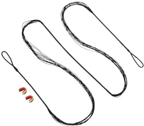 PATIKIL båglina, ersättning, 12 trådar recurve-bågsträng med nockpunkt för AMO 52 tum traditionell recurve-båge, svart
