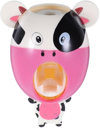 PRETYZOOM Zahnpastaspender Für Kinder Automatischer Tier-Zahnpasta-Quetscher Freihändiger Cartoon Zahnbürstenspender Mit Wandmontage Für Sauberes Badezimmer Kalb