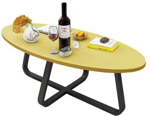 Couchtisch Moderner Couchtisch/kleiner Beistelltisch/ovaler Beistelltisch, Teetisch, Wartebereich, Tische, Säulentische, Sofatisch for Wohnzimmer, Schlafzimmer, Balkon, Gelb Nachttische ( Size : 100x5