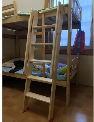 KAZUP College Dorm Room Bunk Bed Ladder 7 6 5 4 3 Ft High, Wooden Ladder Only, Treehouses Climbing Ladder with Handrails & 9.5cm Wide Steps (Size : 100cm/3.3ft/39.4in Tall)