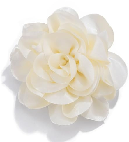 Lllunimon Elegante Satin Stoff Rose Blume Brosche, 7,6 Zoll Große Handgemachte Blume Broschen Pins Für Frauen Hochzeit Party Tanz Kleid Kleidung Zubehör Geschenke