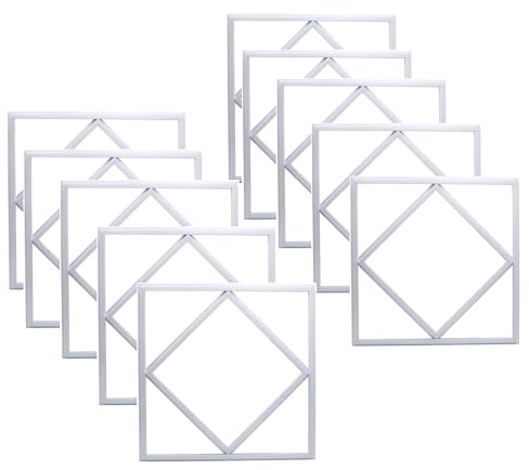 Pack of 10 Decorative Led Panel Light 600x600mm Diamond Ceiling Recessed Lights Lattice 72W 7200 Lumen Modern Office Shop Companey Cool White