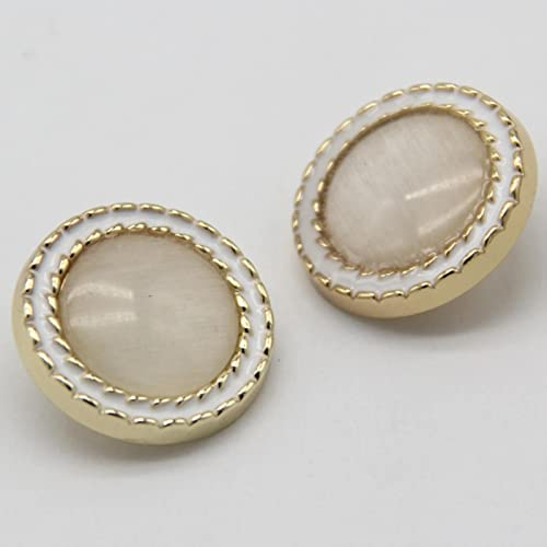 SFQEVHRZ Knöpfe，Knöpfe Nähen Basteln， 6 Stück Vintage Damen Mantel Perlmutt Muschelknöpfe for Kleidung Anzug Blazer Retro Dekoration Handarbeit DIY Handwerk(White,20mm)