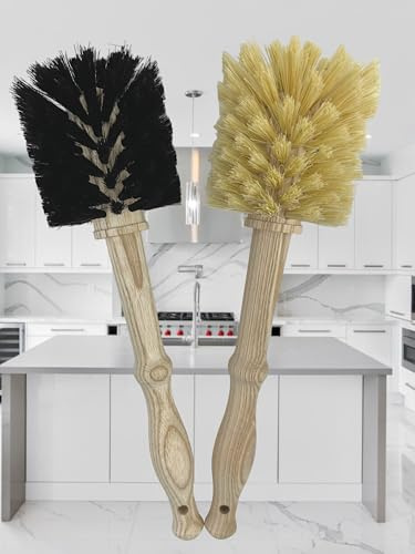 2 x MAAJ UNIVERSALBÜRSTE (1x Harte + 1x weiche Borsten) FÜR MIXTÖPFE KOMPATIBEL THERMOMIX ÖKO-Version 100% Natur PLASTIKFREI - Made IN Germany