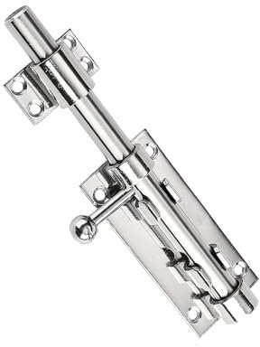 NIYATA Bolzenriegel,Schieberiegel Torriegel 304-edelstahl,200MM Bolzenriegel abschließbar,Abschließbare Türriegel mit Vorhängeschloss Loch,mit Montageschrauben