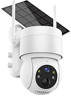 Telecamera di sicurezza solare Fotocamera solare Wifi Telecamere IP di sorveglianza wireless da esterno 4MP con pannello solare Rilevamento umano PIR Batteria di ricarica 7800mAh(White Add 128GB Card)