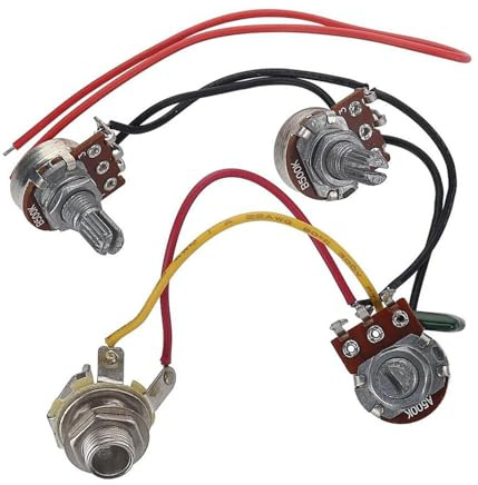 Gitarre Wiring Hareness Set Gitarren-Kabelbaum-Set Vorverdrahtet 500 K-Potis Steuerknöpfe Kabelbaum-Kit Für E-Gitarre Und Bass