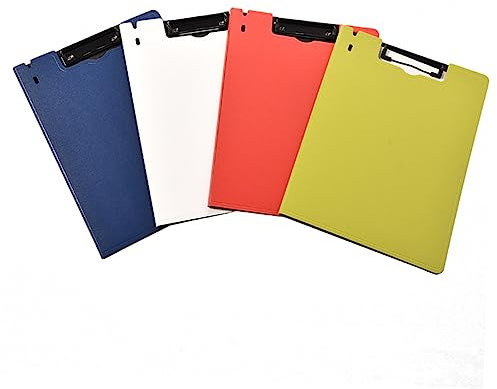 VILLCASE 4pièces Lot Porte-bloc Plastique Couleurs Assorties Clip Métallique Résistant Rangement Bureau Pratique Pour École Office Et Classement Documents