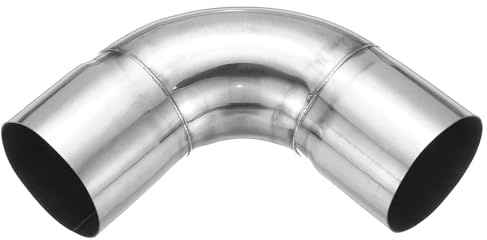 PATIKIL 63mm Codo de 90 Grados de Acero Inoxidable Conector de Tubería Adaptador de Ángulo Recto Curvado para Fontanería Tuberías de Agua Proyectos de Bricolaje Escape de Automóviles