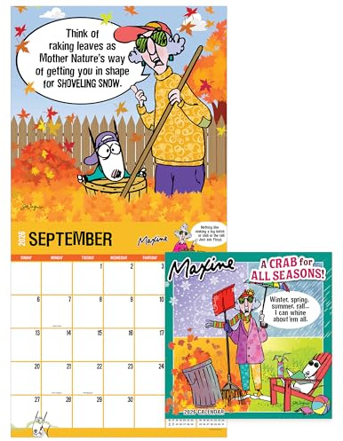 TF Publishing 2026 Maxine Wall Calendar - Monthly 2026 Wall Calendar with Large Grids for Appointments and Scheduling, Premium Matte Pages & Easy Display for Home or Office Organization - 12in x 12in