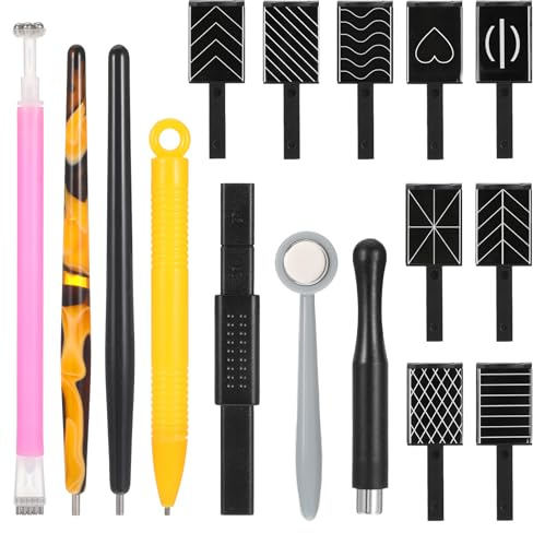 Grevosea 16 Stück Cat Eye Magnet für Nägel 9 Stile Nagelmagnet werkzeug 3D Magnetstift Katze Eye Pen Nagel Magnet Art Wekzeug Multifunktionale Nagelmagnete für DIY Katzenauge UV Gel Polnisch Nagel