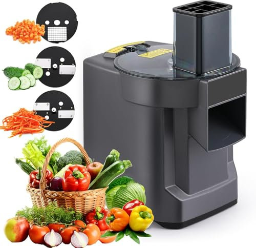 Picadora De Verduras EléCtrica 3 En 1, Cortadora/Rebanadora/Trituradora De Verduras Multifuncional, Cortadora AutomáTica De Verduras Y Frutas, Para Cebolla, Zanahoria Y Pepino