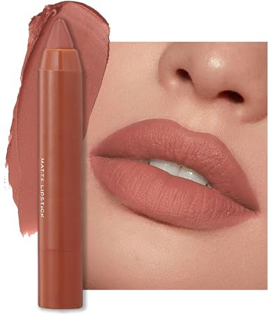 Erinde 2 in 1 Lippenstift & Lipliner Matte, Nude Lippenstift 24 Stunden Halt, Wassfest & Wasserdicht Lippenkonturenstift, Long Lasting Samtlippenglasur, Feuchtigkeitsspendend Lippen Stift