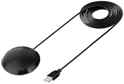 Toyvian USB Computermikrofon mit Metallgehäuse und Rundem Design Einfach zu Bedienen für Laptop und Computer bei Videokonferenzen und Online Meetings