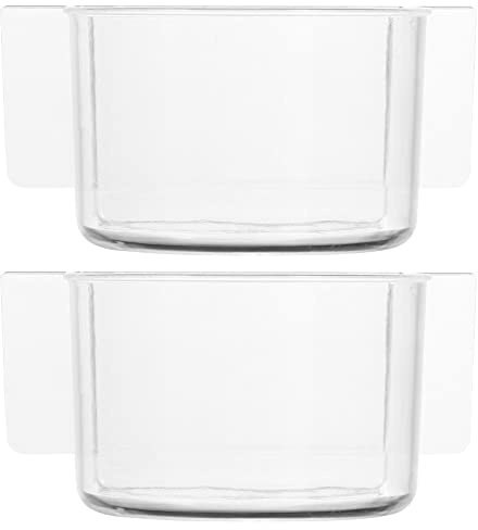 Toddmomy Bird Cage Feeding Bowls 2 Pack Transparent Bird Food Tank Accessories Easy Install Spill-Proof Cage Food Containers for Small Pet Birds