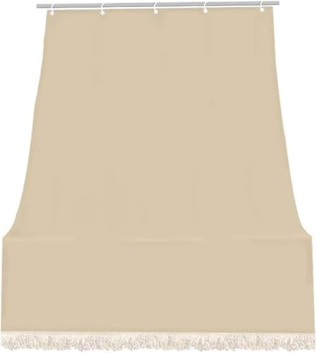 IlGruppone Tenda da Sole Tessuto Resistente per Balcone con Anelli Lavabile a Caduta - Crema - 200x295 cm