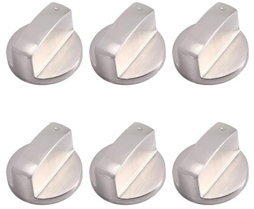 LCKKJHG Gas-Kochknopf 6-teilige Herdknöpfe, 6 mm Gasherdknöpfe, Ersatz-Metallknöpfe for Herde, Zubehör for Küchengasofenknöpfe FüR BacköFen, Gasherd, Herde