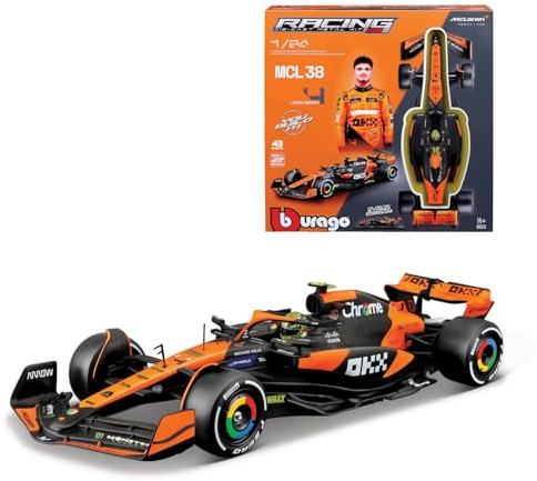 Bburago - Kit de modelismo McLaren MCL38 (2024) #4 Norris Escala 1:24, Kit de Montaje con 42 Piezas, réplica Detallada de F1 con Licencia Oficial