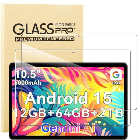 KUSINHOKA Vetro Temperato per TABWEE T80/TABWEE Tablet (10.5 Pollici), [2 Pezzi] Durezza 9H Pellicola Protettiva, [Anti-Graffio], [Senza Bolle], HD Trasparente Protezione Schermo Protector Film