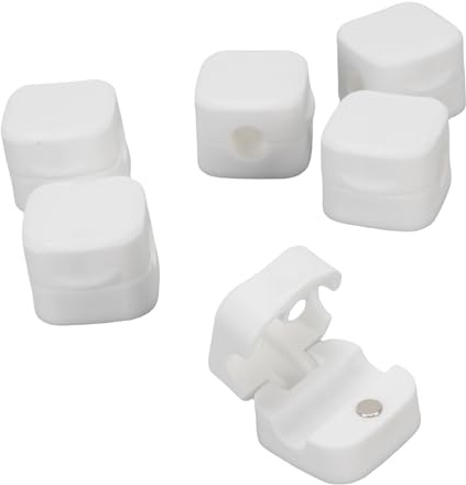 Depisuta Portes de Cable de Clips de Cable Magnético para Escritorio, 6 Paquete con Adhesivo Portador de Alambre Organizador para el Teléfono de la Oficina en casa. (WHITE)