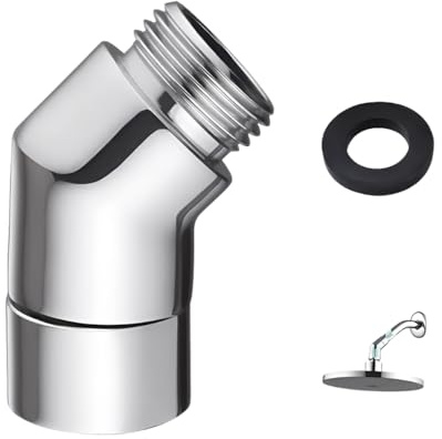 HMCEY Adattatore per Soffione Doccia 135 Gradi,Raccordo Tubo Doccia,Adattatore per Tubo Doccias,Connettore Doccias Giunto Sferico,Adattatores Angolo per Braccio,Adattatori Doccetta a Gomito in Rame