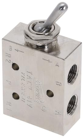 Vanne pneumatique à interrupteur à bascule, 2 positions, 5 voies, ton argent, TAC2-41V