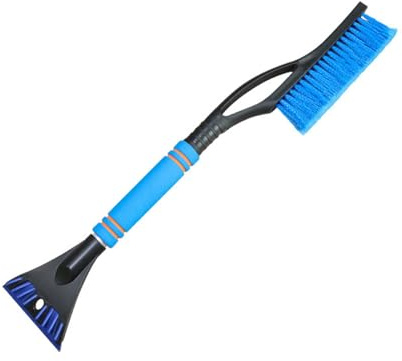 Pala de nieve para parabrisas, pala de nieve para coche, multifunción, quitanieves de aleación de aluminio, cepillo de nieve retráctil (azul)