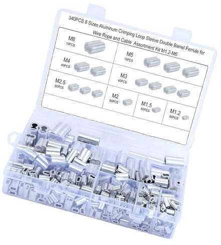 Manga De Bucle Prensado Aluminio Clip Cuerda Alambre Mangas Prensa Abrazaderas Prensa Para Fijación Cables Clip Tensor Engarce Pesca