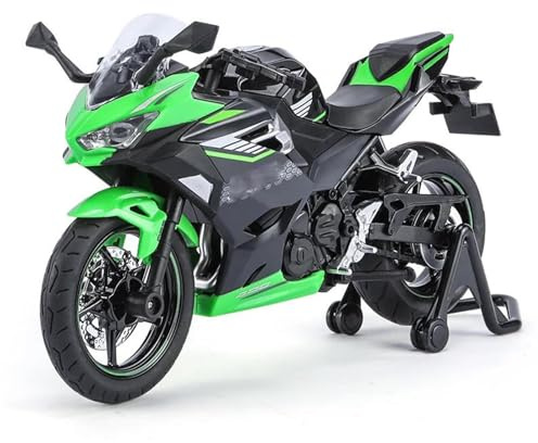 MPODYTSF Maßstabgetreues Modell Sound & Light Collection Geschenk 1:12 Für KAWASAKI, Für Ninja 400, Für Super, Für Sport Miniatur-Motorrad-Modell Aus Metalldruckguss(Nero)