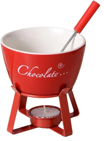 Taza de chocolate para derretir – Mini calentador de mantequilla con tenedor | Juego de mini fondue de chocolate con queso y caramelo y postre para Navidad, cumpleaños, camping, picnic, al aire libre