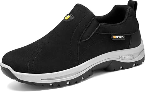 lozssnigzi Scarpe Uomo, Senza Lacci Pianta Larga Loafer e Mocassini Scarpe da Camminata Escursionismo Trekking Antiscivolo Casual in pelle Slip-on Sneakers