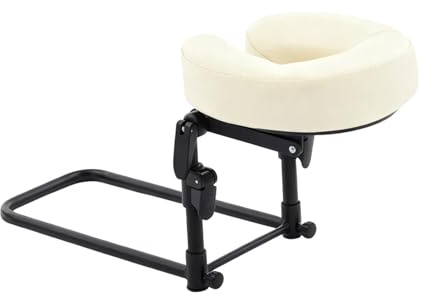 LeeQinersw Almohada Facial Ergonómica para Masaje Kit de Masaje para Colchón Cojín de Soporte para Mano Reposacabezas Ajustable en Altura y Ángulo Fabricada en, Beige Blanco, tal como se describe