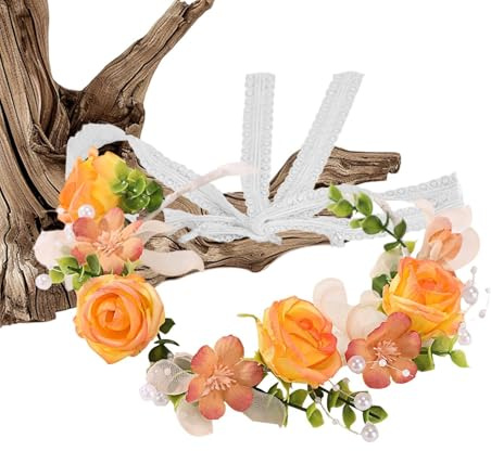 Blommigt pannband, konstgjorda tillbehör för flickhår | Blomkransar för kvinnor och flickor | För födelsedagar, nattvard, semester, festival, evenemang, firande, fotografering, dec
