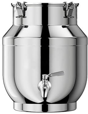 aliooila Contenitori Acciaio Inox per Alimenti Olio,Lattina Bidoni Acciaio Inox per Tanica Acciaio Inox per Olio Latte in Vaso Ermetico Contenitore Bidone di per Lattina in Acciaio Inossidabile(D,5L)