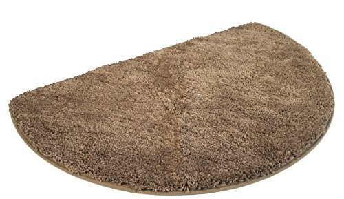 Mesana Kinzler J-10005/52 hochwertige Mikrofaser Duschmatte Uni, 50x80 cm, halbrund, flusenfrei, pflegeleicht, braun