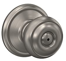 Schlage F40 GEO 619 Georgian Door Knob, Bed & Bath Privacy Lock, Satin Nickel
