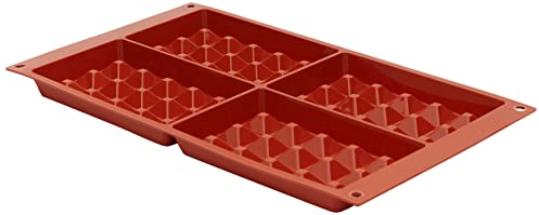 Silikomart SF155 Stampo in Silicone Nr.4 WAFFEL130X81 h 17 mm Terracotta in cavallotto, Rosso