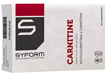SYFORM CARNITINE Carnitina, integratori brucia grassi, favorisce l'utilizzo dei grassi e il benessere cardiovascolare tonico-energetico, Migliora tono e vitalità (30 Compresse)