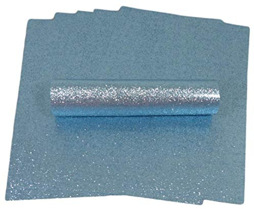 A4 glitterpapper glittrande mjuk beröring fäller inte tjockt 150 gsm / 18 kg papper 10 ark (ljusblå)