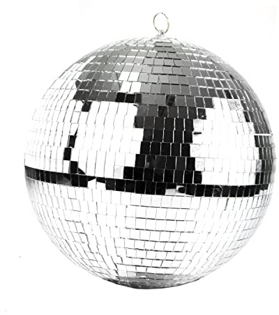 C CRYSTAL LEMON Discokugel 30 cm Silber – Große Spiegelkugel zum Aufhängen für Party, Hochzeit & Events – Glitzernde Deko für Tisch, Raum & Bühne