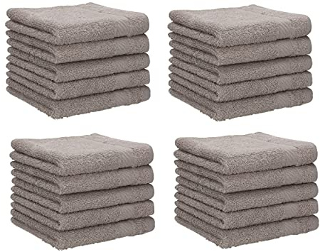 Betz 20 Lavette salvietta asciugamano per il bidet Neapel 100% cotone misure 30 x 30 cm diversi colori (grigio pietra)
