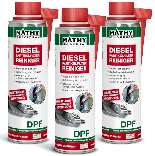 MATHY-DPF Diesel Partikelfilter Reiniger, 3 x 300ml, Kraftstoffadditiv | Hochwirksames Dieseladditiv zur Dieselpartikelfilter Reinigung & Regeneration, Systemreiniger, Dieselmotor Additiv