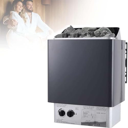 Gvqng Stainless Steel Sauna Oven, Electric Sauna Heater Sauna Set, Thermostat Control Built-In Electric Sauna Oven, Wet and Dry Sauna Electric Oven, for Home Bathroom,4.5kw/220v