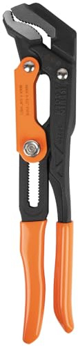 Klein Tools 68230 Clé à tuyau, clé S-JawQuick-AdjustPlumbers pour tuyau rond jusqu'à 3,8 cm et écrous hexagonaux de 3,8 cm, 33 cm
