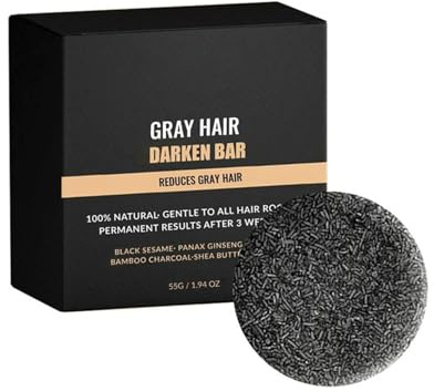 Anti-grey Hair Shampoo Bar, Hair Darkening Shampoo and Conditioner Soap, Solid Grey Hair Darkening Shampoo Bar for grey hair cleanses and nourishes hair and scalp (1)